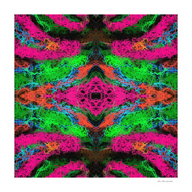 psychedelic graffiti geometric abstract in pink green blue