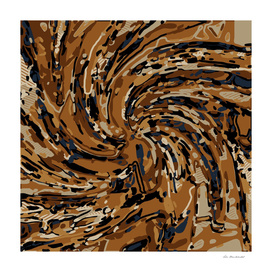 psychedelic graffiti drawing abstract in brown and blue
