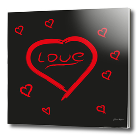valentine heart vector icon vintage script font Vecto