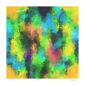 psychedelic graffiti painting in yellow green pink blue