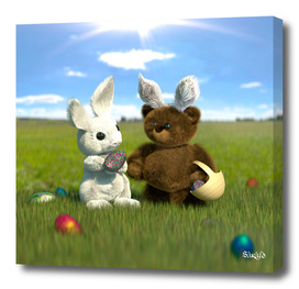 Teddy Meets the Easter Bunny