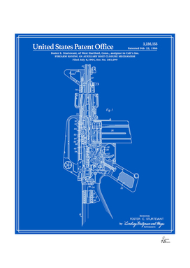 AR-15 Semi-Automatic Rifle Patent - Blueprint