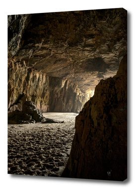 Sea cave at low tide