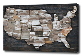 USA States Map - White
