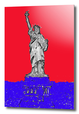 Statue of Red White and Blue
