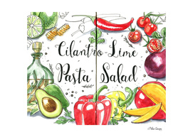 Cilantro-Lime Pasta Salad ingredients