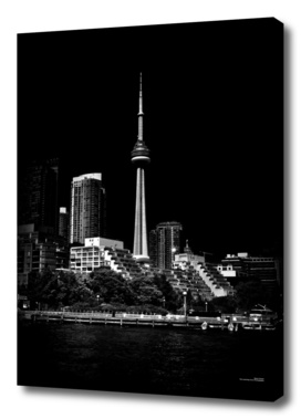 CN Tower From Bathurst Quay Toronto Canada