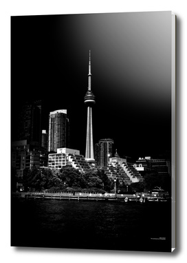CN Tower From Bathurst Quay Toronto Canada