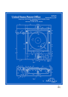 Record Player Patent - Blueprint