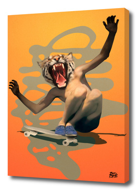 Vintage Urban Skate Tiger Boy Pepe Psyche Sun