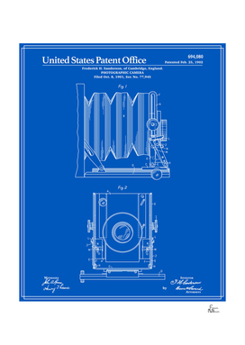 Camera Patent 1902 - Blueprint