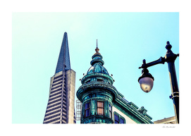 pyramid building and vintage style building at San Francisco