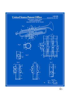Trumpet Patent - Blueprint