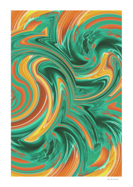 psychedelic graffiti wave pattern abstract in green brown