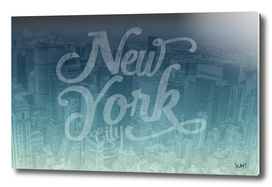 New York City typography blue edition