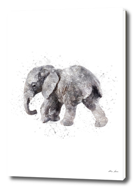Elephant watercolor art