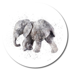 Elephant watercolor art