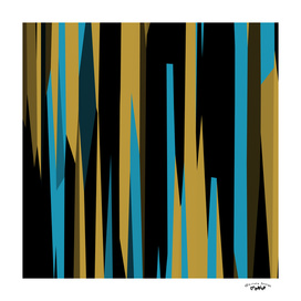 Yellow Turquoise black abstract