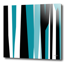 Turquoise black and white abstract