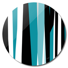 Turquoise black and white abstract