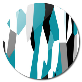 Turquoise black and white abstract 3
