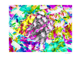 psychedelic splash painting abstract in pink blue yellow