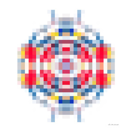 geometric square pattern pixel abstract in red blue yellow