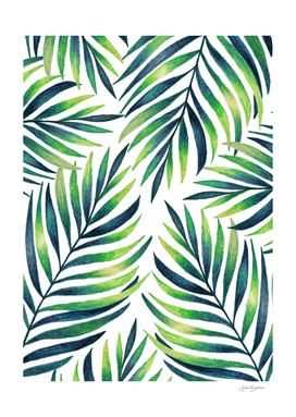 Tropical leaves. White pattern