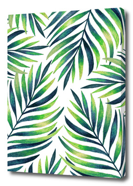 Tropical leaves. White pattern