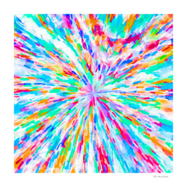 colorful splash painting abstract in pink blue green
