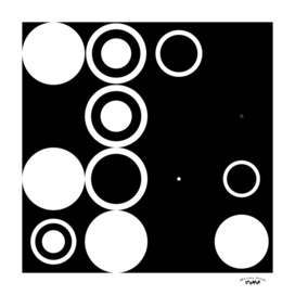 Black with white circles