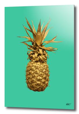 Turquoise and Gold Pineapple