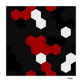 red white and black geometric