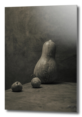 Still life with pumpkin and pears without a name