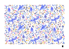 Blue birds pattern
