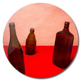 Very simple still life with bottles