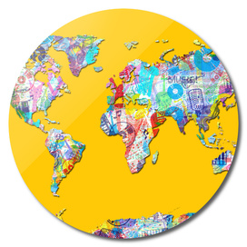 world map music collage
