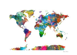 world map watercolor
