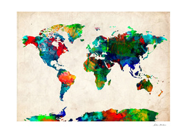 World map watercolor 7