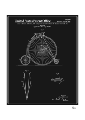 High Wheel Bicycle Patent - Black