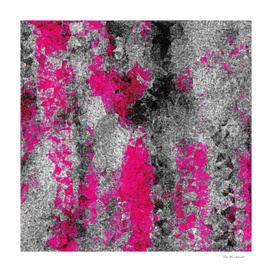 vintage psychedelic painting abstract in pink and black