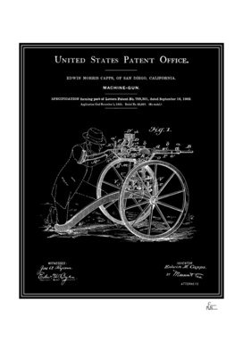 Machine Gun Patent - Black