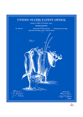 Milking Machine Patent - Blueprint