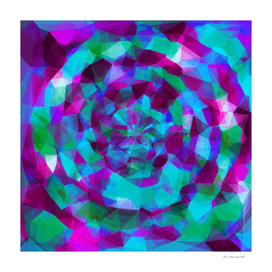 psychedelic geometric polygon abstract in pink purple blue