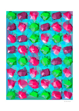 geometric polygon abstract pattern in pink blue green