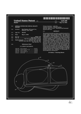 Virtual Reality Helmet Patent - Black