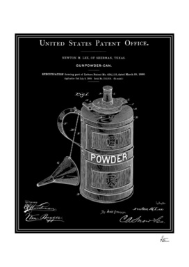 Gunpowder Can Patent - Black