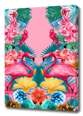 Flamingo and Tropical garden