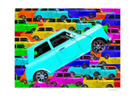 colorful vintage classic car toy pattern background