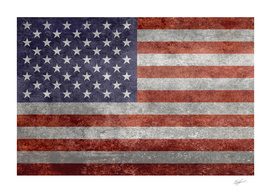Flag of the USA in Vintage retro style